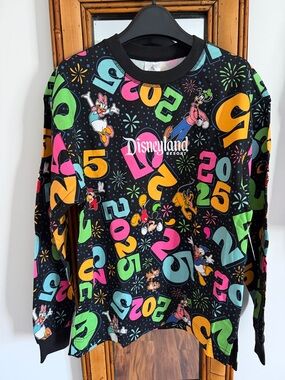 🏷️ New with tags Disneyland celebration embroidered sweatshirt black XS
